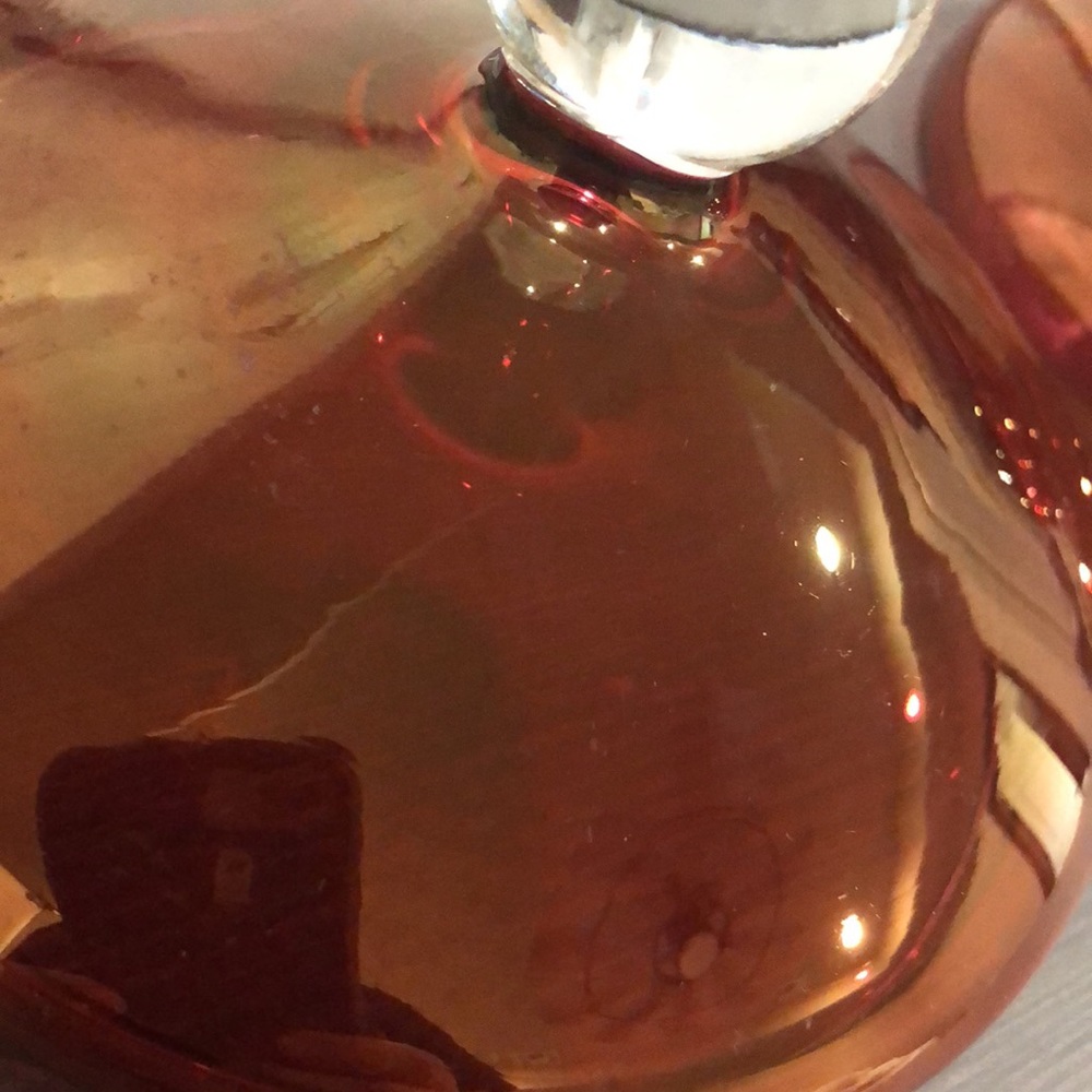 Gorgeous Iridescent Red Vintage Covered Glass Dish - Picture 10 of 13